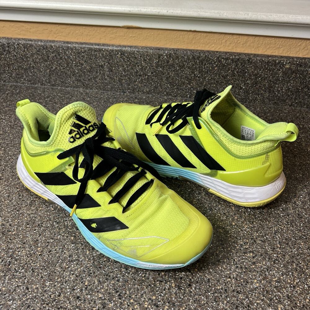 Adidas Adizero Ubersonic Lightstrike Tennis Shoes Lime Green EX1365 Mens Sz 11.5